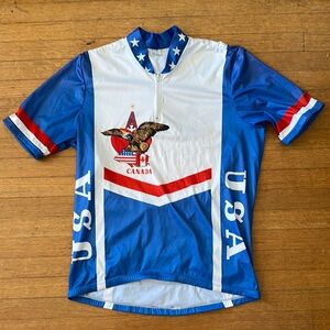 Vintage USA Canada bike Cycling Jersey - size L